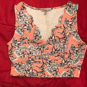 Peach Floral Crop Top